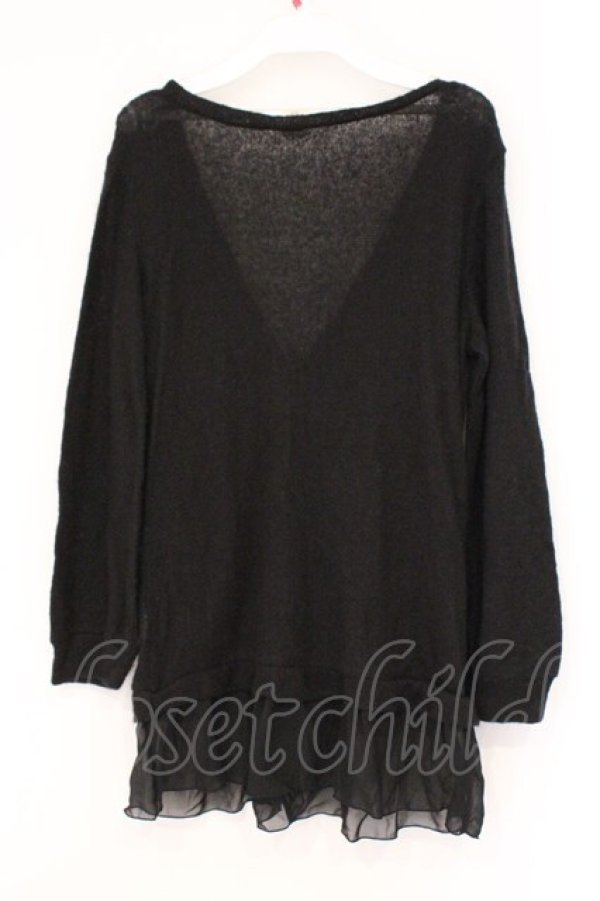 画像2: axes femme / シフォンフリルカーディガン M クロ O-26-02-26-033-AX-TO-IG-OS (2)