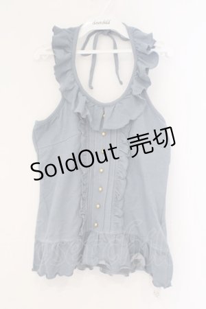 画像: axes femme / フリルホルターキャミソール M ブルー O-26-02-26-035-AX-TO-IG-OS