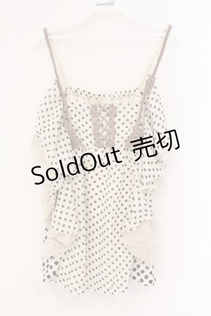 画像: axes femme / ドットフリルキャミソール M アイボリー O-26-02-26-037-AX-TO-IG-OS