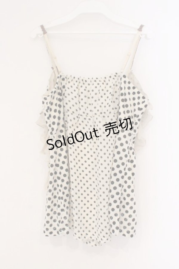 画像2: axes femme / ドットフリルキャミソール M アイボリー O-26-02-26-037-AX-TO-IG-OS (2)