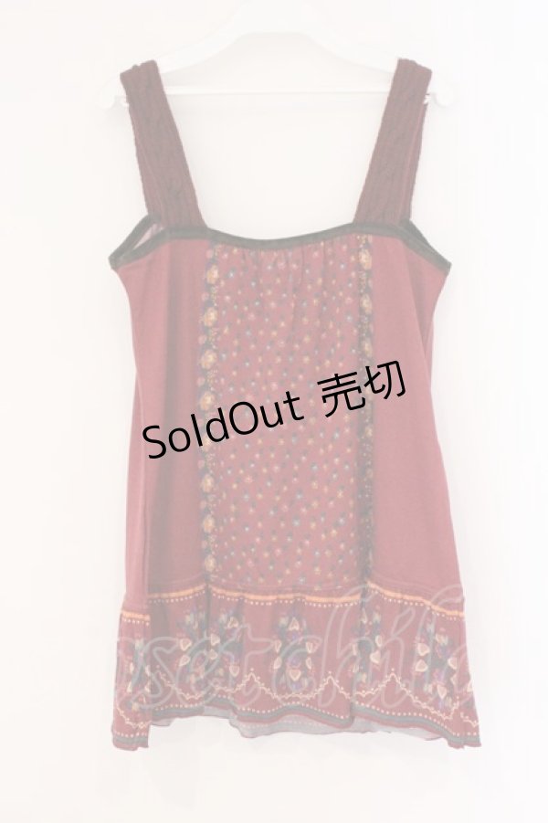 画像2: axes femme / お花柄アウターキャミソール  ワイン O-26-02-26-038-AX-TO-IG-OS (2)