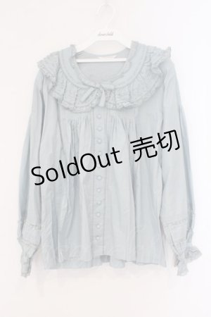 画像: WONDERFUL WORLD / レースフリルカラータックブラウス  ブルー O-26-02-26-040-LO-BL-IG-OS