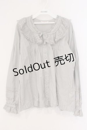 画像: WONDERFUL WORLD / レースフリルカラータックブラウス  グレー O-26-02-26-041-LO-BL-IG-OS