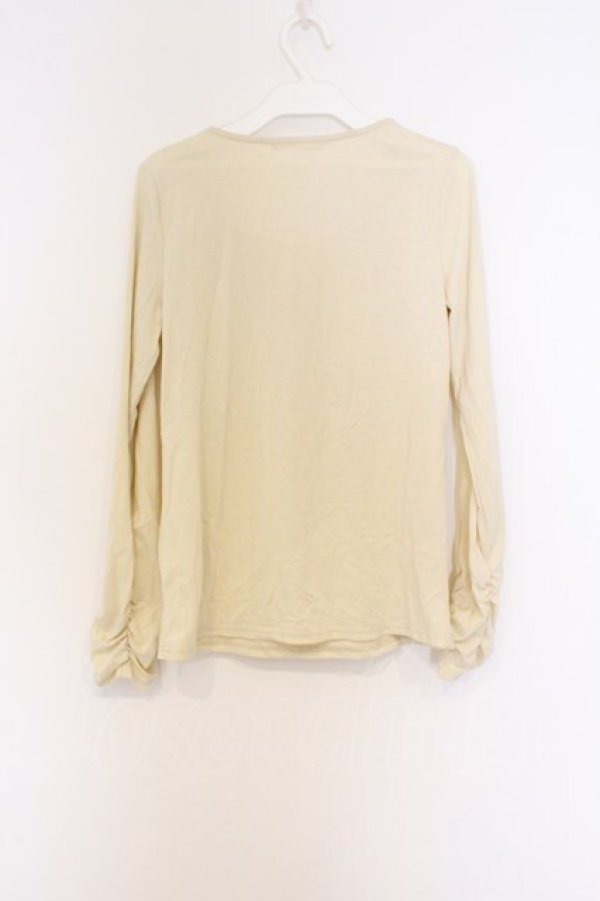 画像3: axes femme / 袖口ボタンインナープルオーバー M アイボリー O-26-02-27-040-AX-TO-IG-OS (3)