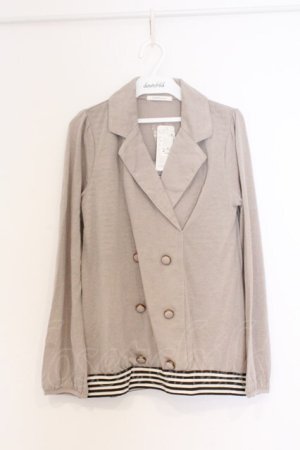 画像: axes femme / ジャケットレイヤー風プルオーバー M ベージュ O-26-02-27-042-AX-TO-IG-OS