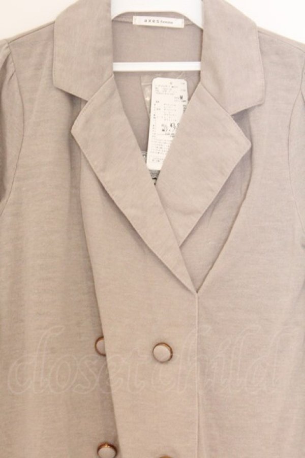 画像2: axes femme / ジャケットレイヤー風プルオーバー M ベージュ O-26-02-27-042-AX-TO-IG-OS (2)