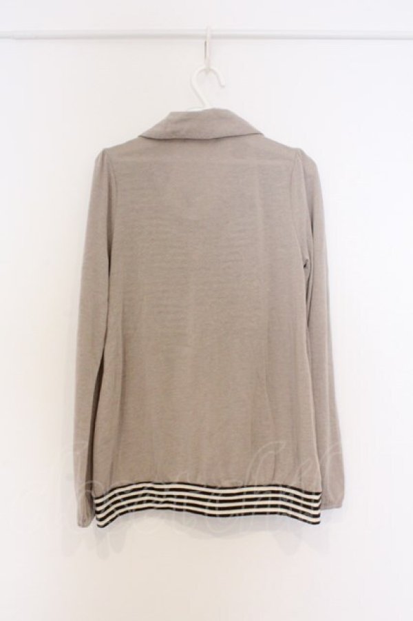画像3: axes femme / ジャケットレイヤー風プルオーバー M ベージュ O-26-02-27-042-AX-TO-IG-OS (3)