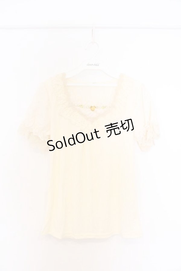 画像1: axes femme / デザイン袖半袖インナーPO M アイボリー O-26-02-27-043-AX-TO-IG-OS (1)