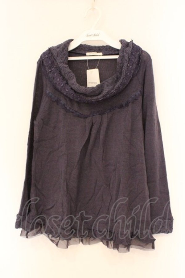 画像1: axes femme / オフタートルニットソープルオーバー M パープル O-26-02-27-005-AX-TO-IG-OS (1)