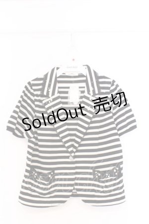 画像: axes femme / ボーダージャケット風ボレロ M クロ O-26-02-27-044-AX-TO-IG-OS