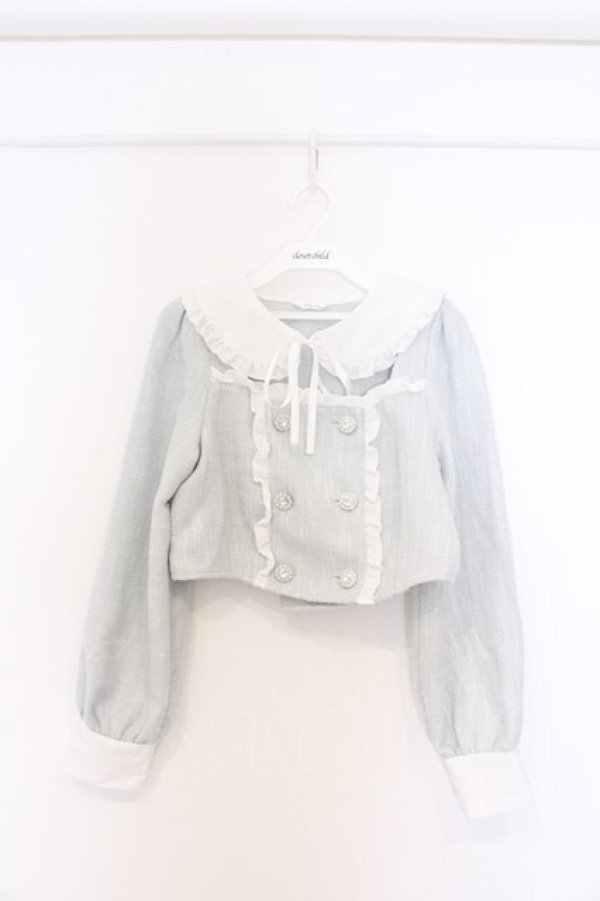 画像1: majoretty / キラキラ美容師あいり コラボ ツイードジャケット S ミント×シロ O-26-02-27-046-GO-JA-IG-OS (1)