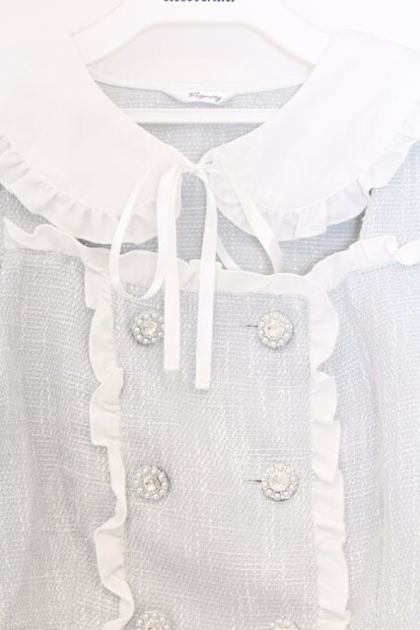 画像2: majoretty / キラキラ美容師あいり コラボ ツイードジャケット S ミント×シロ O-26-02-27-046-GO-JA-IG-OS (2)