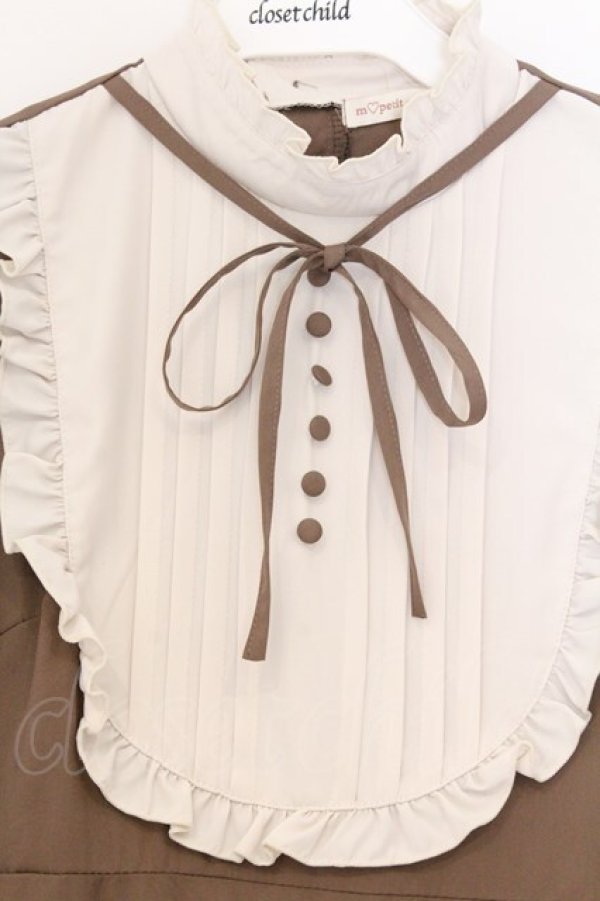 画像2: m petit by misako / ナシジムジキリカエワンピース S ブラウン O-26-02-27-047-LO-OP-IG-OS (2)