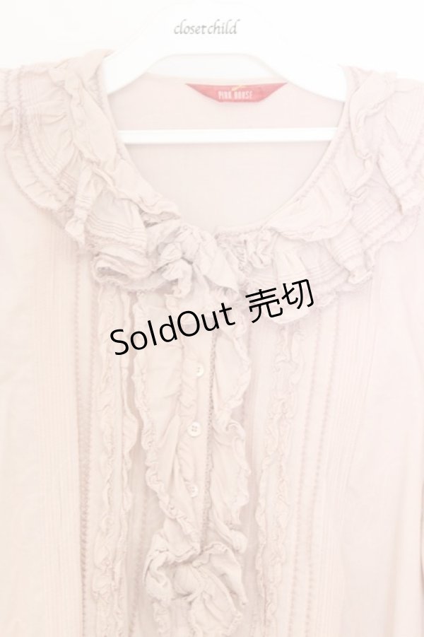 画像2: PINK HOUSE / フリルリボンブラウス【お直しあり】  ピンク O-26-02-27-053-LO-BL-IG-OS (2)