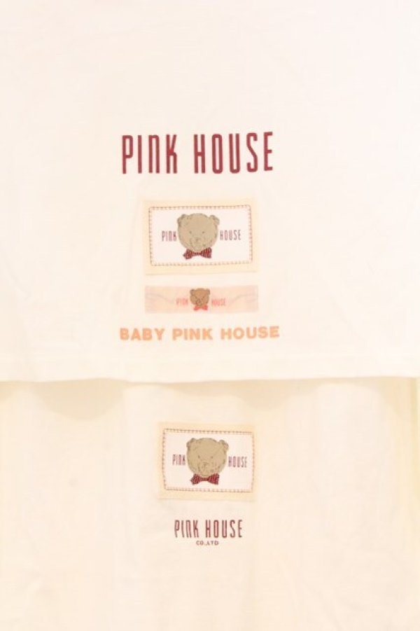 画像3: PINK HOUSE / かおくまワッペンセーラー半袖カットソー L アイボリー O-26-02-27-054-LO-TO-IG-OS (3)