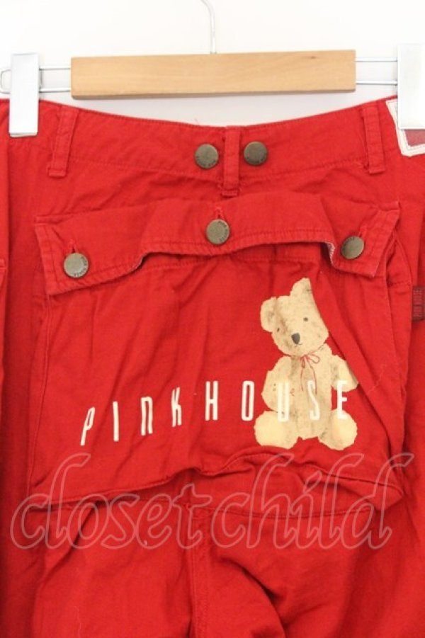 画像4: PINK HOUSE / くま刺繍パンツ【お直しあり】  アカ O-26-02-27-056-LO-PA-IG-OS (4)
