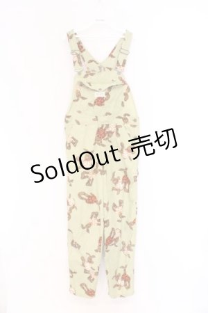 画像: PINK HOUSE / うさぎ柄サロペットパンツ  ライトグリーン O-26-02-27-057-LO-OP-IG-OS