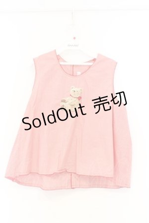 画像: WONDERFUL WORLD / くま刺繍ノースリーブトップス【お直しあり】  アカ O-26-02-27-058-LO-BL-IG-OS
