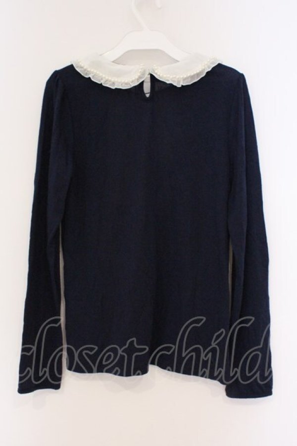 画像3: axes femme / 衿付きブロッキングプルオーバー M ネイビー O-26-02-27-008-AX-TO-IG-OS (3)