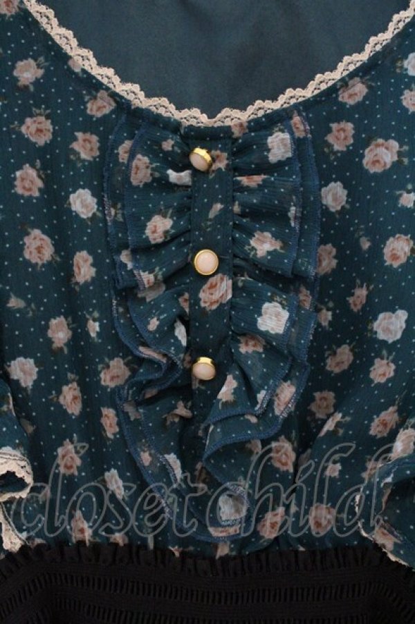 画像2: axes femme / ウエストマーク小花柄ワンピース M グリーン O-26-02-27-010-AX-TO-IG-OS (2)