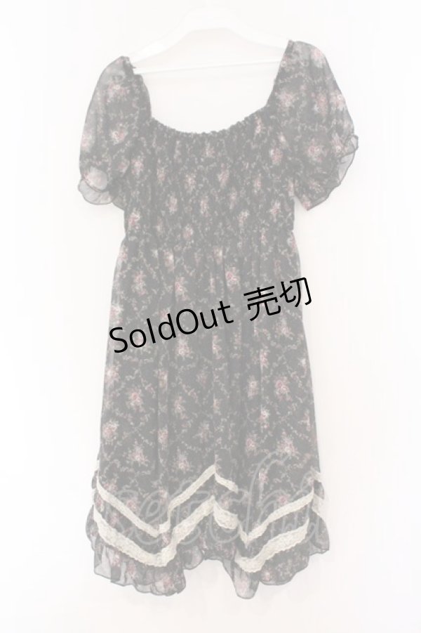 画像3: axes femme / 小花柄ワンピース M クロ O-26-02-27-011-AX-OP-IG-OS (3)