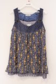 画像1: axes femme / フラワーストライプタンクチュニック M ブルー O-26-02-27-012-AX-TO-IG-OS (1)