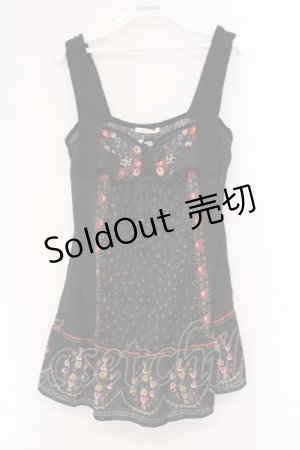 画像: axes femme / お花柄アウターキャミソール M クロ O-26-02-27-014-AX-TO-IG-OS