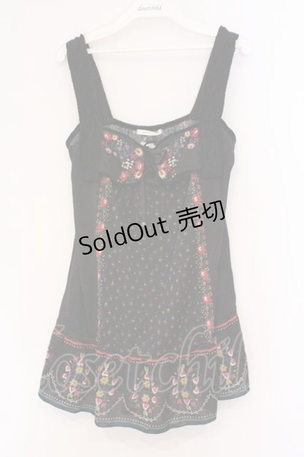 画像1: axes femme / お花柄アウターキャミソール M クロ O-26-02-27-014-AX-TO-IG-OS (1)