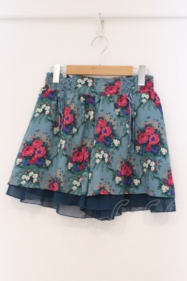 画像1: axes femme / ブーケ柄スカパン M グリーン O-26-02-27-016-AX-PA-IG-OS (1)