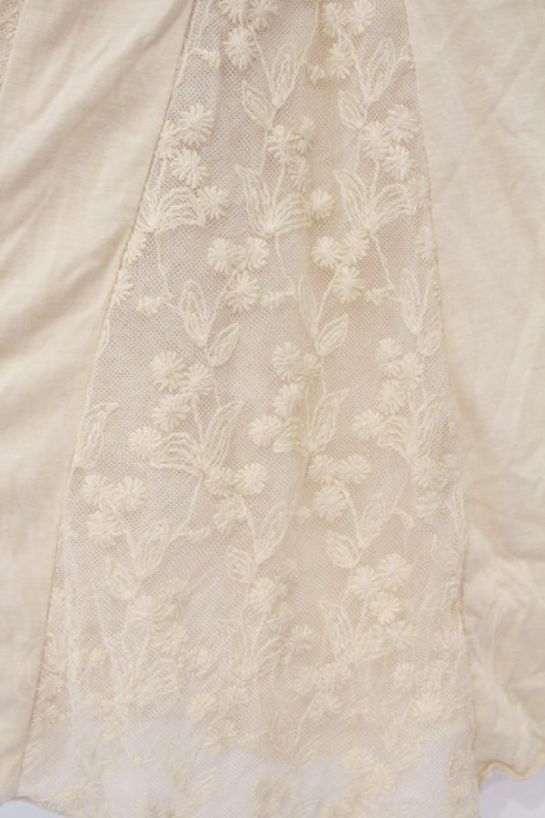 画像2: axes femme / チュール刺繍切り替えカットカーディガン M アイボリー O-26-02-27-017-AX-TO-IG-OS (2)