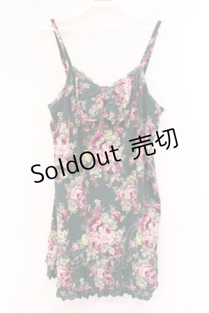 画像: axes femme / リボン付き薔薇柄キャミソール M グリーン O-26-02-27-018-AX-TO-IG-OS
