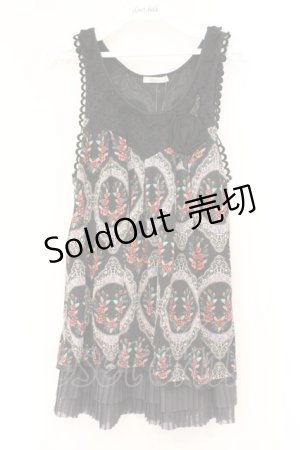 画像: axes femme / 薔薇柄チュニック M クロ O-26-02-27-019-AX-TO-IG-OS