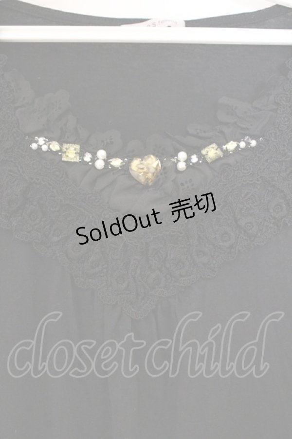 画像2: axes femme / デザイン袖半袖インナーPO M クロ O-26-02-27-023-AX-TO-IG-OS (2)