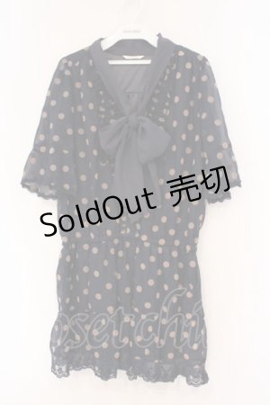 画像: axes femme / ドットフロッキーボウタイワンピース M ブルー O-26-02-27-025-AX-OP-IG-OS