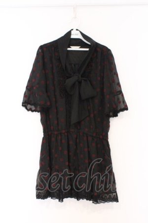 画像: axes femme / ドットフロッキーボウタイワンピース M クロ O-26-02-27-027-AX-OP-IG-OS