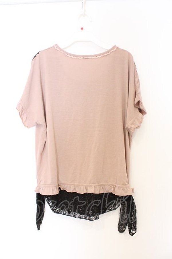 画像3: axes femme / 遊園地シルエットTシャツ M ピンクベージュ×クロ O-26-02-27-028-AX-TO-IG-OS (3)