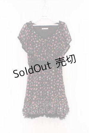 画像: axes femme / ウエストマーク小花柄ワンピース M クロ O-26-02-27-029-AX-TO-IG-OS