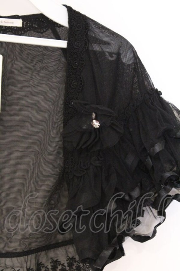 画像2: axes femme / チュールパーティーカーデ M クロ O-26-02-27-030-AX-TO-IG-OS (2)