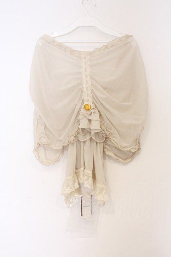 画像3: axes femme / ギャザーPTショール  アイボリー O-26-02-27-031-AX-ZA-IG-OS (3)