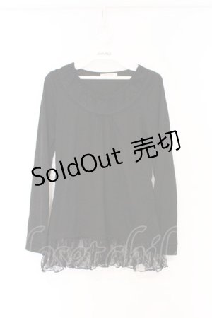 画像: axes femme / レースフリルカットソー M クロ O-26-02-27-032-AX-TO-IG-OS