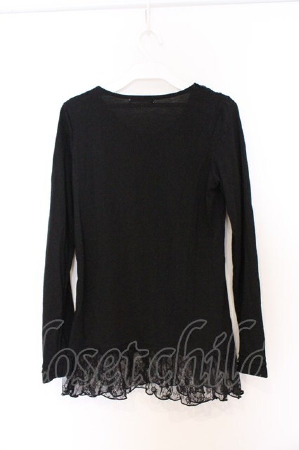 画像3: axes femme / レースフリルカットソー M クロ O-26-02-27-032-AX-TO-IG-OS (3)