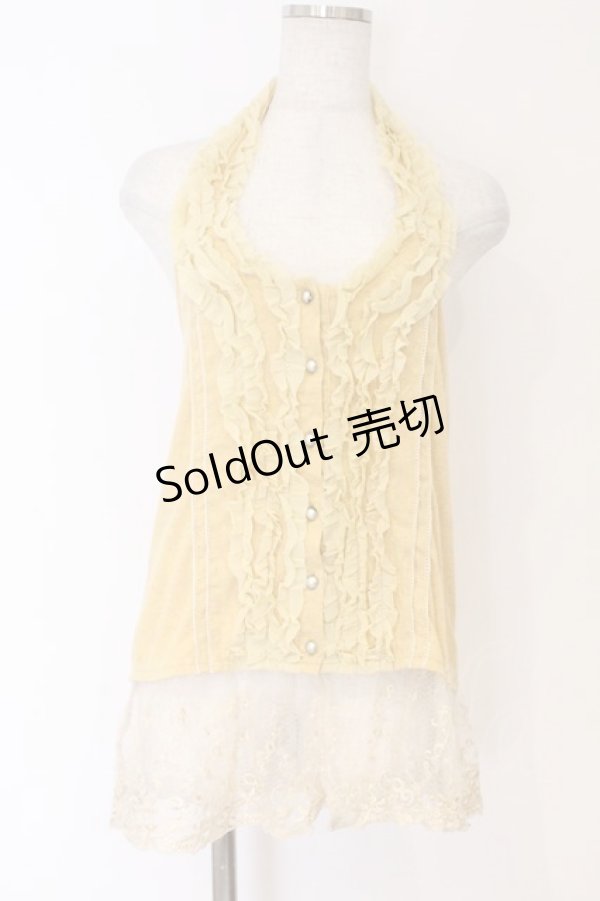 画像1: axes femme / 裾レースカットジレ M イエロー O-26-03-01-001-AX-TO-OW-OS (1)