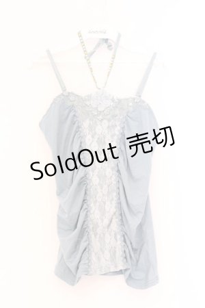 画像: axes femme / スパンコール使いホルターキャミソール M ブルー O-26-03-01-033-AX-TO-OW-OS