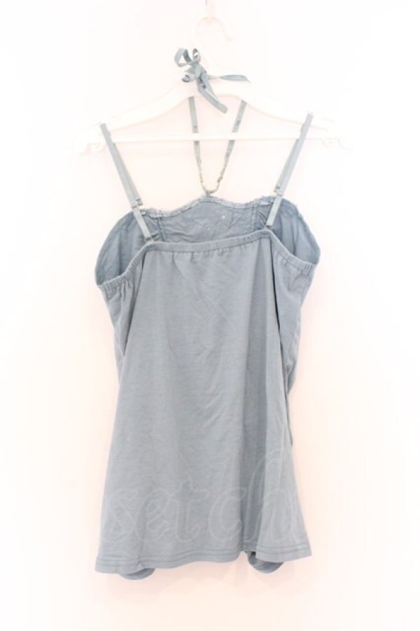 画像3: axes femme / スパンコール使いホルターキャミソール M ブルー O-26-03-01-033-AX-TO-OW-OS (3)