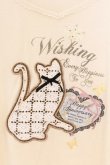 画像2: axes femme / レース猫ワッペンTシャツ M キナリ O-26-03-01-035-AX-TO-OW-OS (2)