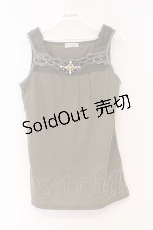 画像: axes femme / ビジュー使いタンク M グリーン O-26-03-01-040-AX-TO-OW-OS