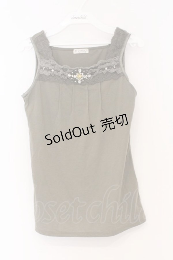 画像1: axes femme / ビジュー使いタンク M グリーン O-26-03-01-040-AX-TO-OW-OS (1)