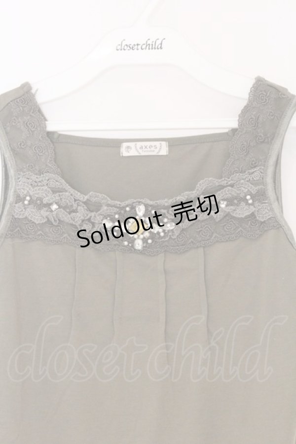 画像2: axes femme / ビジュー使いタンク M グリーン O-26-03-01-040-AX-TO-OW-OS (2)