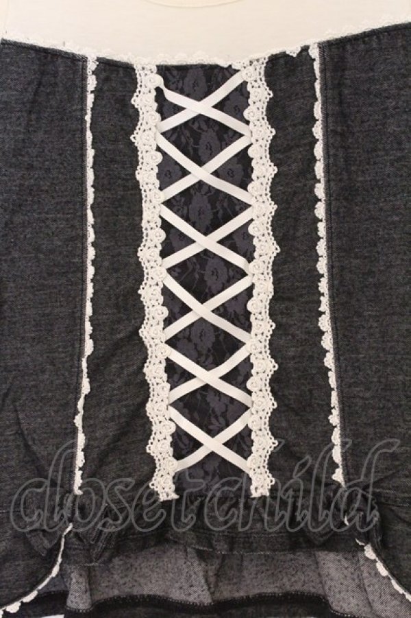 画像2: axes femme / デニムビスチェ風切り替えプルオーバー M クロ×キナリ O-26-03-01-041-AX-TO-OW-OS (2)