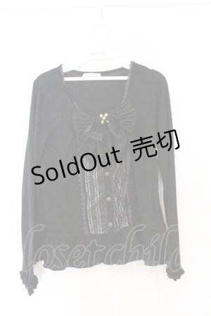 画像: axes femme / プリーツシフォンリボンニットソー M クロ O-26-03-01-043-AX-TO-OW-OS